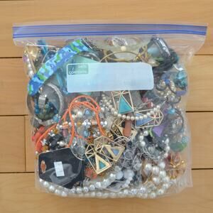 Assorted Costume Jewelry Grab Bag 4.5 lbs Rings Necklaces Bracelets and More